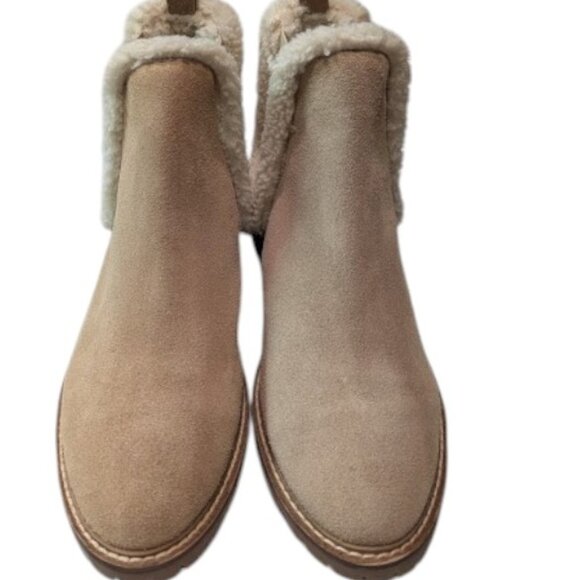 Steve Madden Leopold Tan Suede Faux Shearling Chelsea Booties Size 9 NWT-NWOB - Picture 3 of 8